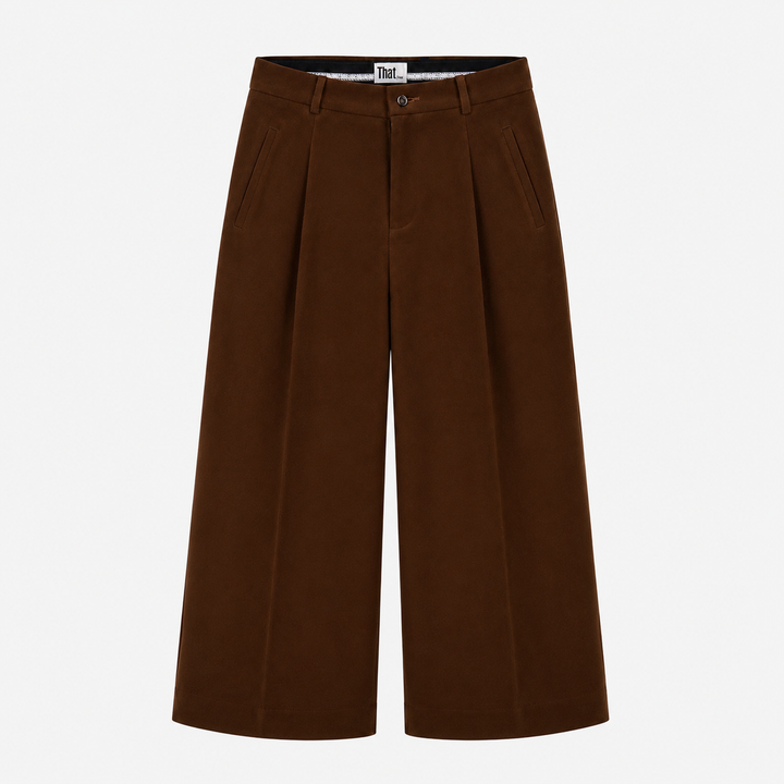 THATyou Pleated Wide Leg Pants - Chocolate