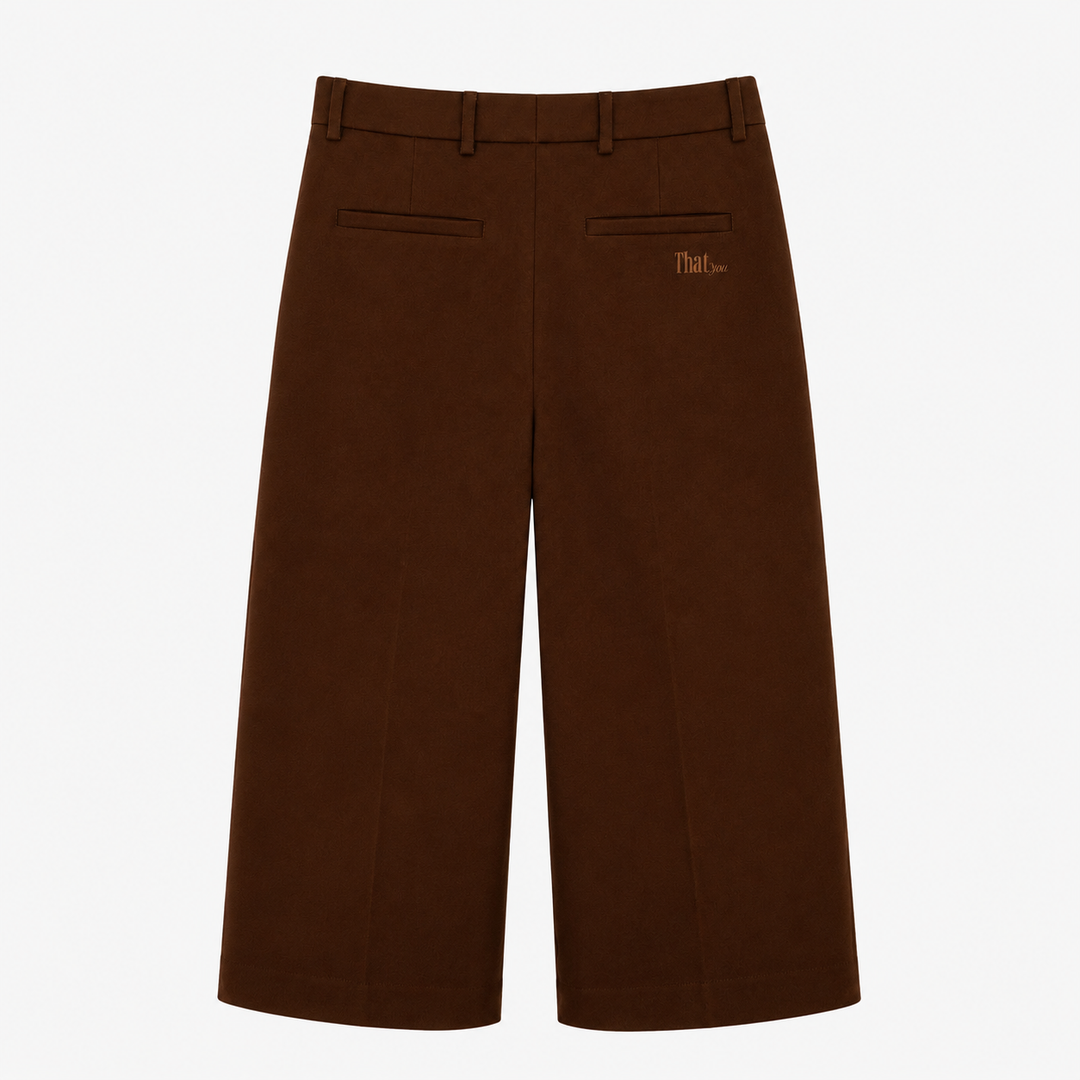 THATyou Pleated Wide Leg Pants - Chocolate