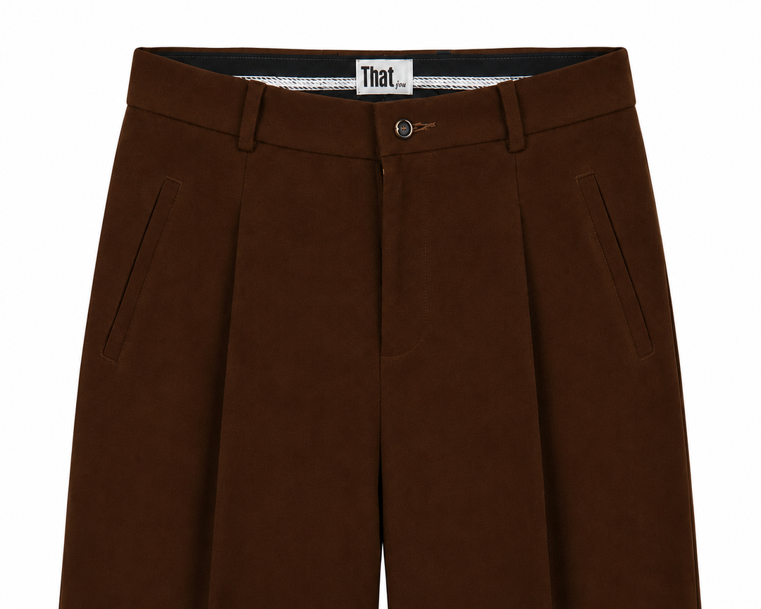 THATyou Pleated Wide Leg Pants - Chocolate