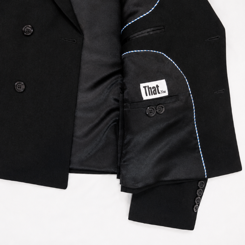 THATyou Cropped Cashmere Wool Blend Blazer - Jet Black