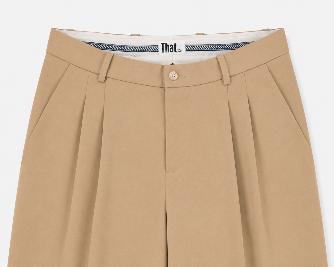 THATyou Pleated Wide Leg Pants - Beige