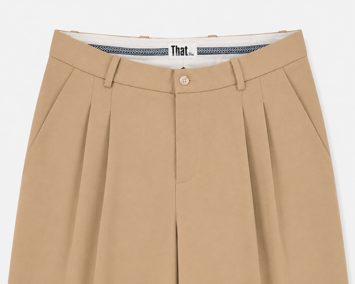 THATyou Pleated Wide Leg Pants - Beige